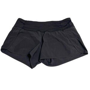 Lululemon Black Running Shorts Size 8 Athletic Zip Pocket